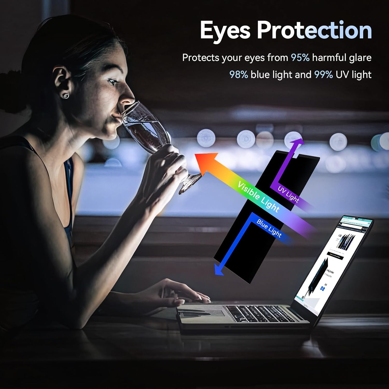 MacBook Privacy Screen Filter | Anti-Spy HD Glass & Blue Light Protection