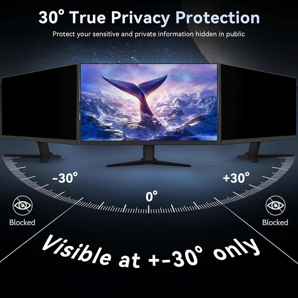 Hanging Magnetic Privacy Screen Filter for Monitor | Anti-Spy, Blue Light & 2H-3H Scratch Protection