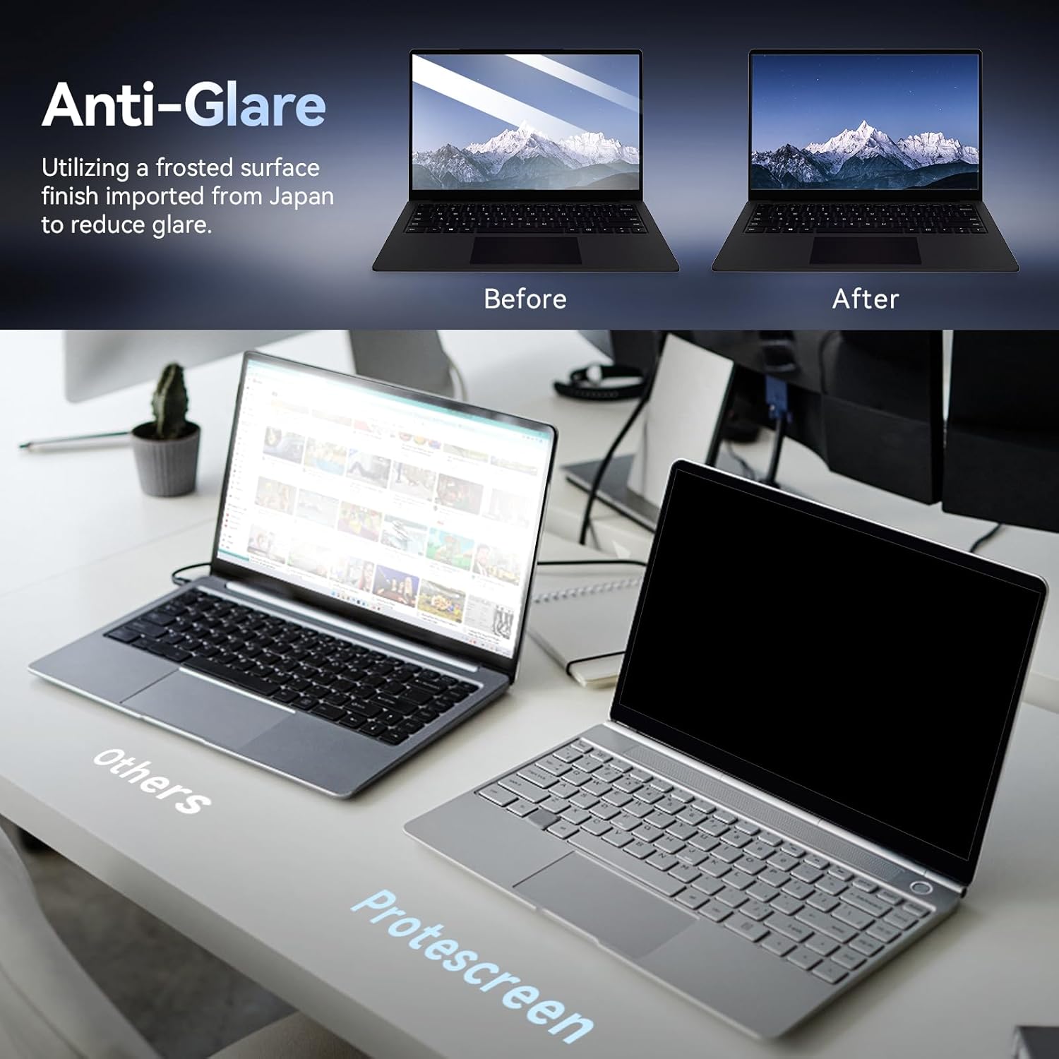 Laptop Privacy Screen Filter | Anti-Spy HD Glass 16:9 Confidential Data Guard