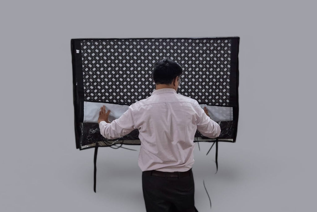 Blufury Universal Waterproof PVC TV Cover | Dustproof Geometric Pattern Design