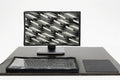 Blufury Polycarbonate Computer Desktop Cover Set for 24 Inch Monitor (Grey)