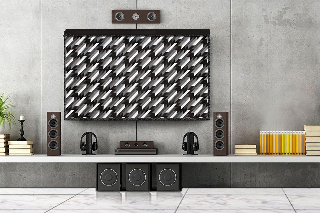 Blufury Universal Waterproof PVC TV Cover | Dustproof Geometric Pattern Design