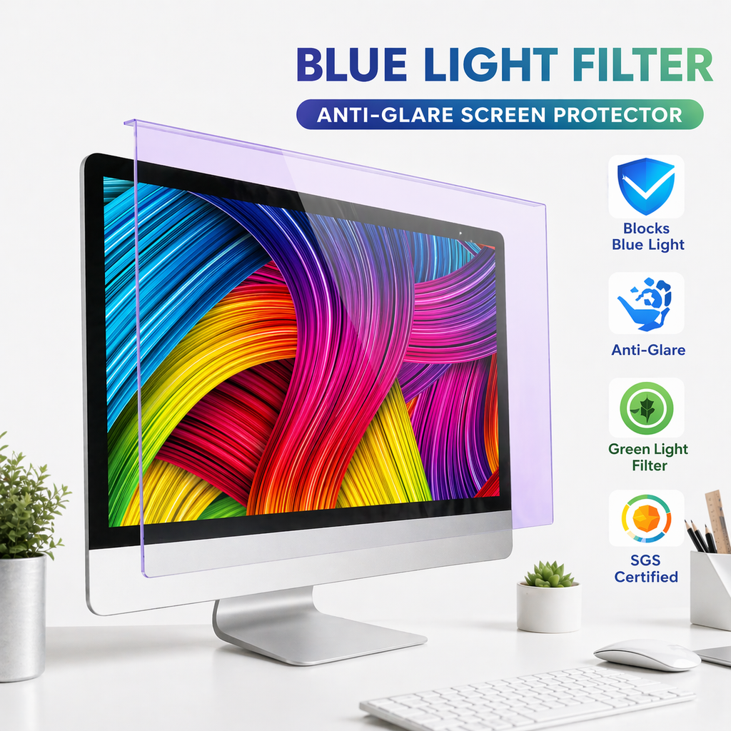 Monitor Blue Light & Anti-Glare Acrylic Screen Protector | SGS Certified