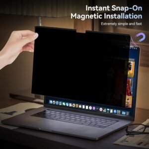 15.6 Inch Laptop Magnetic Privacy Screen Filter 2in1 | Anti Glare Blue Light with Privacy Anti Spy Filter | Removable 16:9 - Image 4