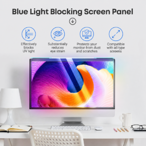 20 Inch Monitor Blue Light Filter Screen Protector | Anti-Glare Optical Acrylic Panel Green Light | SGS Certified Eye Protection - Image 3