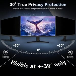 22 Inch Magnetic Computer Privacy Screen Filter | 2in1 - Anti Blue Light Eye Protection with Anti Spy Desktop Security Private Filter - Image 5